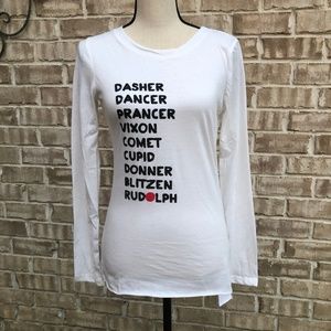 dELiA's Reindeer Name Christmas Tee long sleeve M